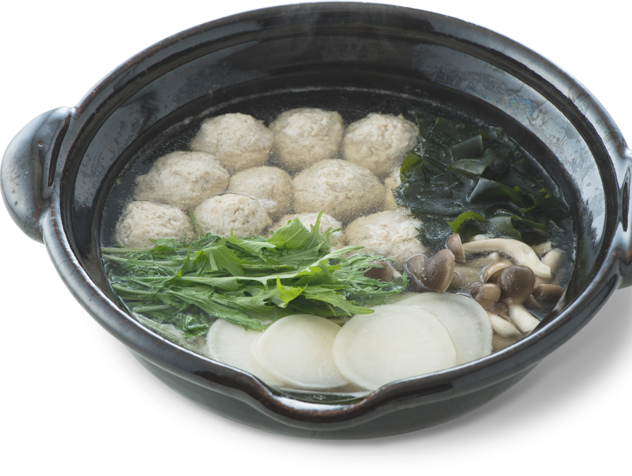 Chicken dumpling and turnip nabe